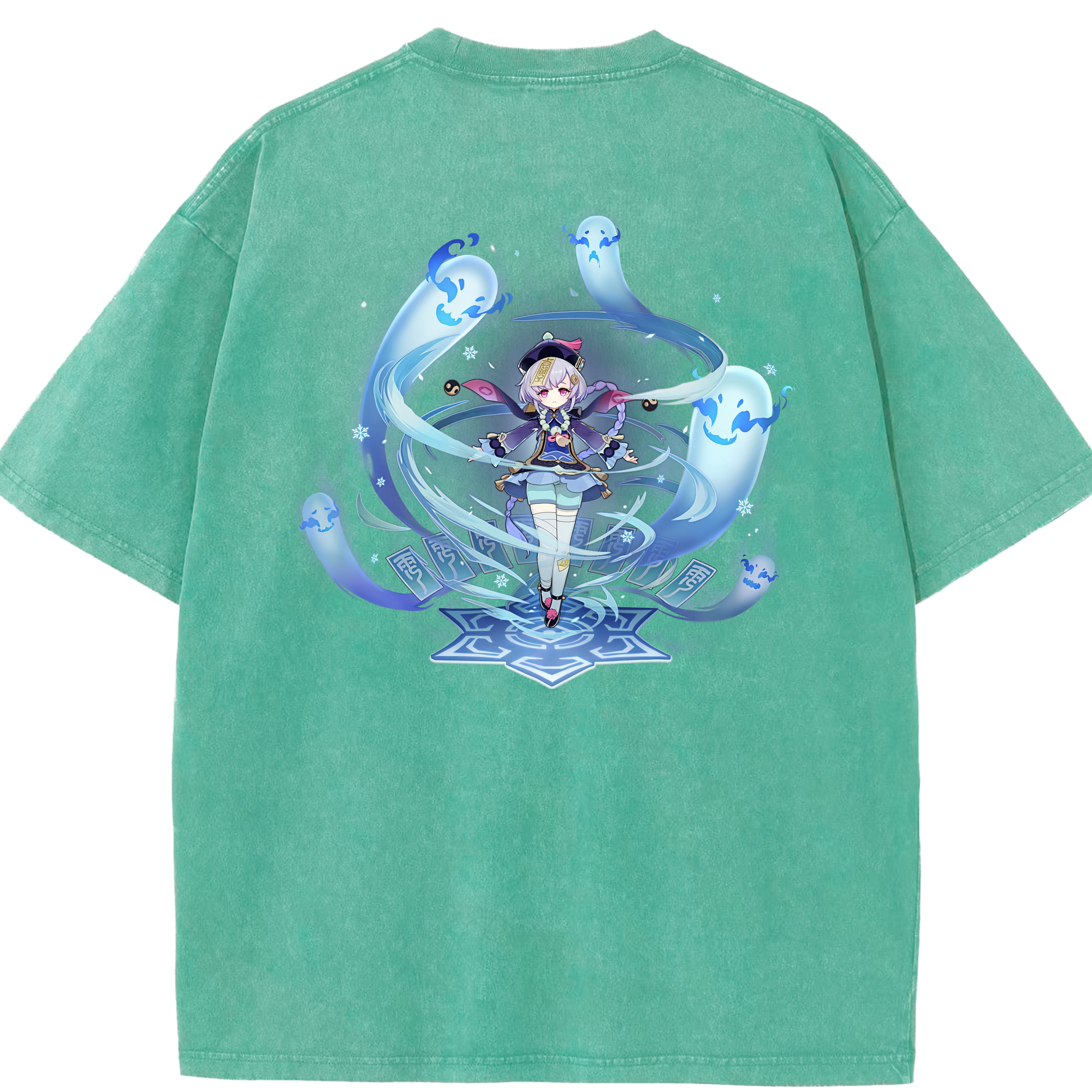 げんし神 七七 なな  genshin Nana 綿100% ヴィンテージ風 半袖Tシャツ（背面プリント）
